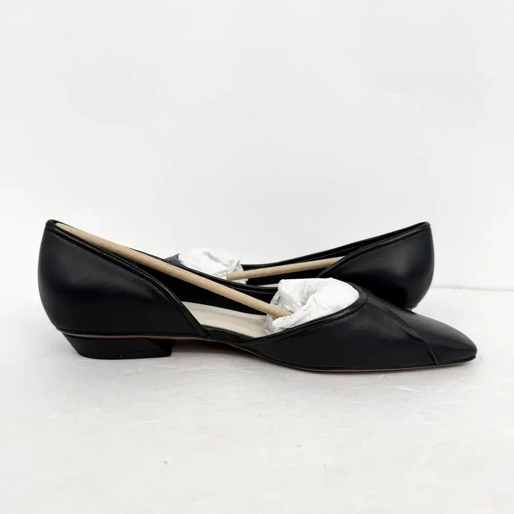 Franco Sarto Womens Debrah Flats US 9.5 M EU 40.5 Black Leather NIB